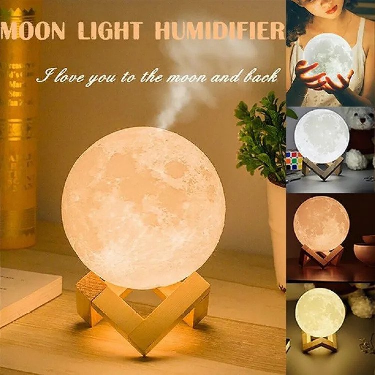 Beautiful 3D Moon Lamp Air Humidifier 13cm - 880ml