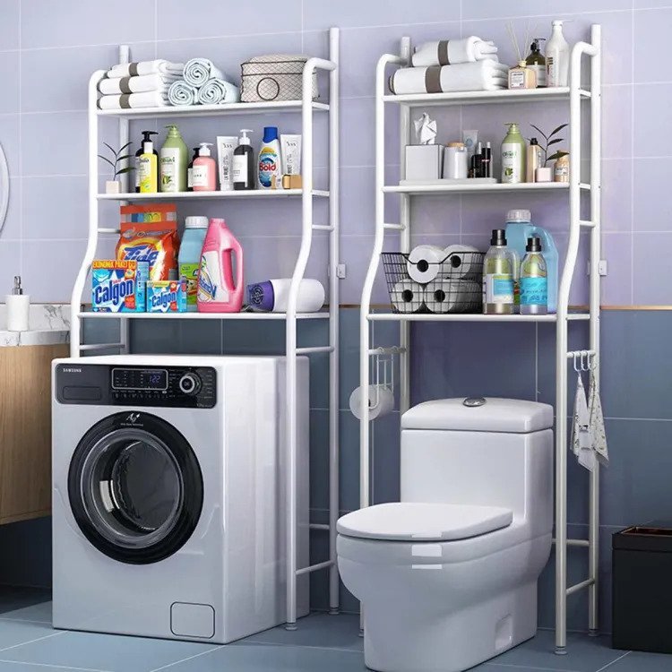3-Layer Over Washing Machine Storage Rack Utility Metal Bathroom Shelf Space Saver