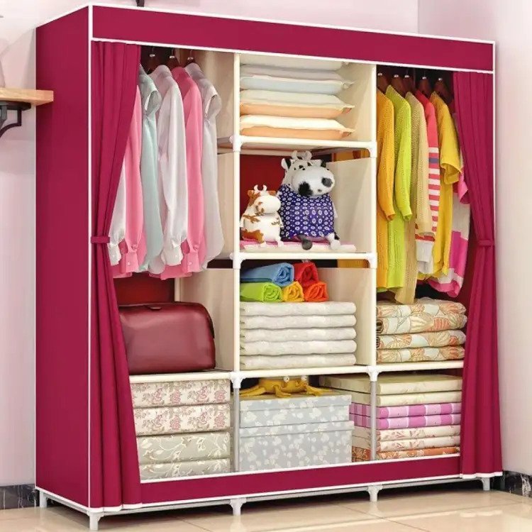 Portable Foldable Fabric Wardrobe Closet Storage Organizer For Clothes Rack